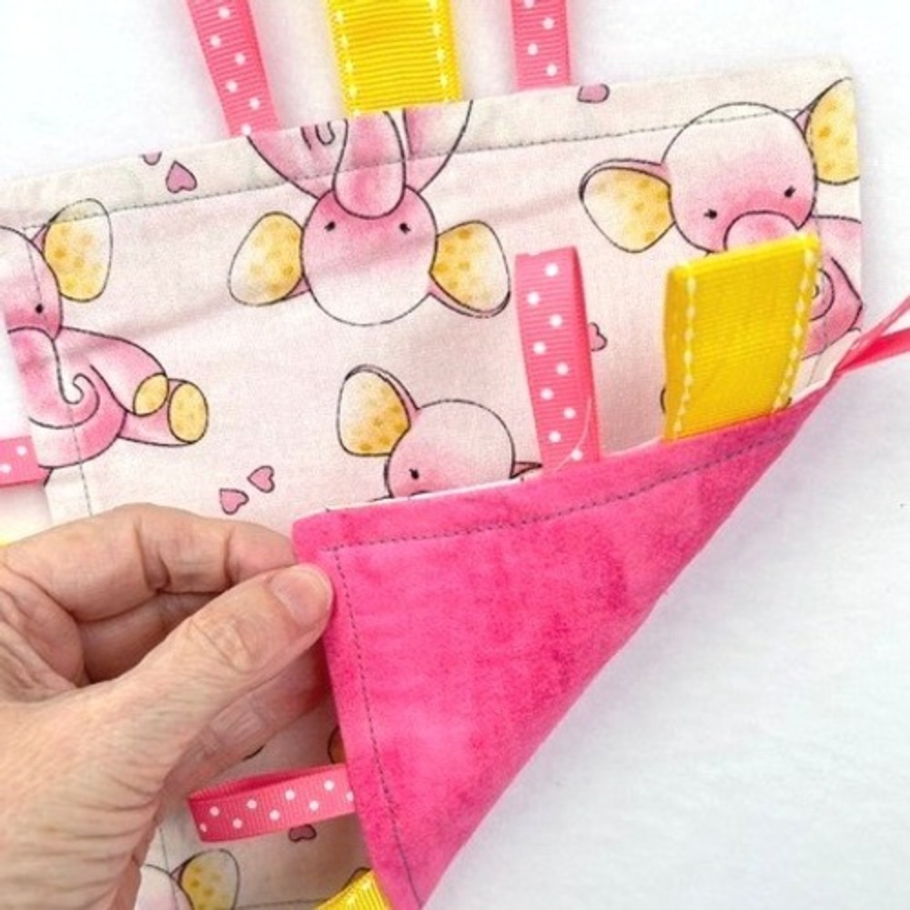 Homemade Sensory Crinkle Tag Loveys Set of 3 100% Cotton - Limited Supply - Picture 9 of 10